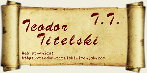 Teodor Titelski vizit kartica